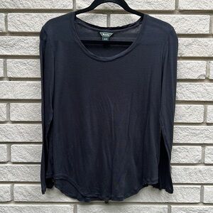 Roots Semi-Sheer Black Long Sleeve M